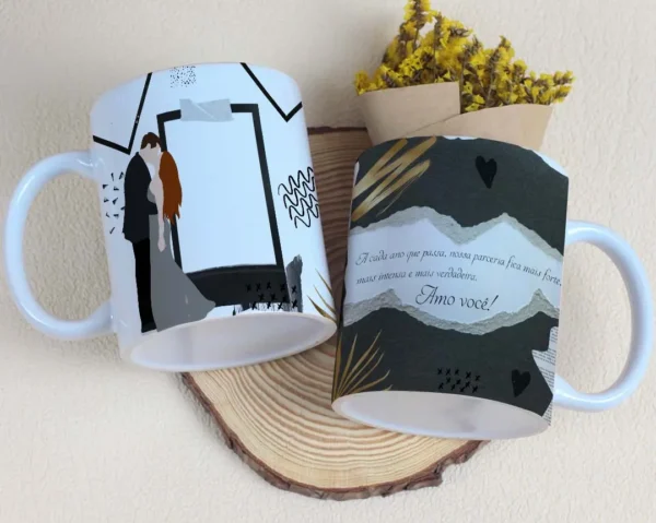 Artes Digitais para Caneca de Casal - Dia dos Namorados