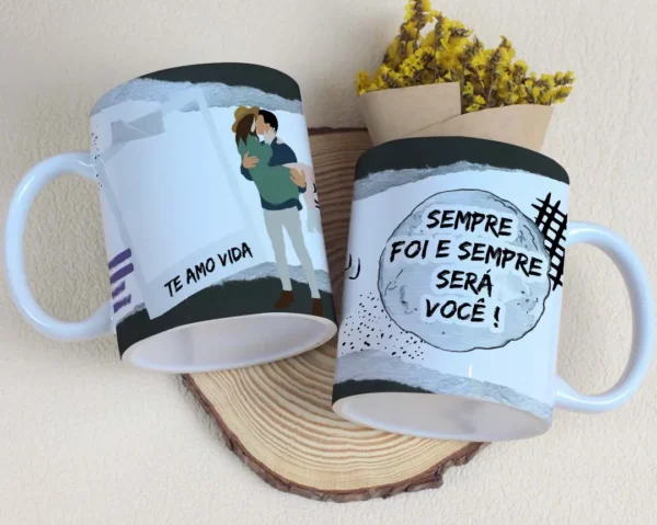 Artes Digitais para Caneca de Casal - Dia dos Namorados