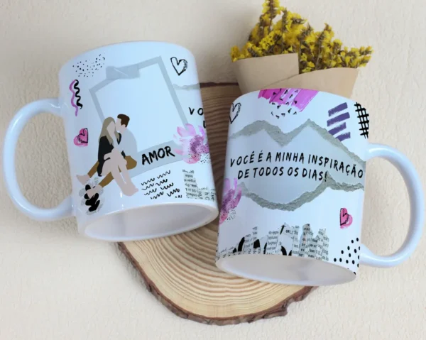 Artes Digitais para Caneca de Casal - Dia dos Namorados