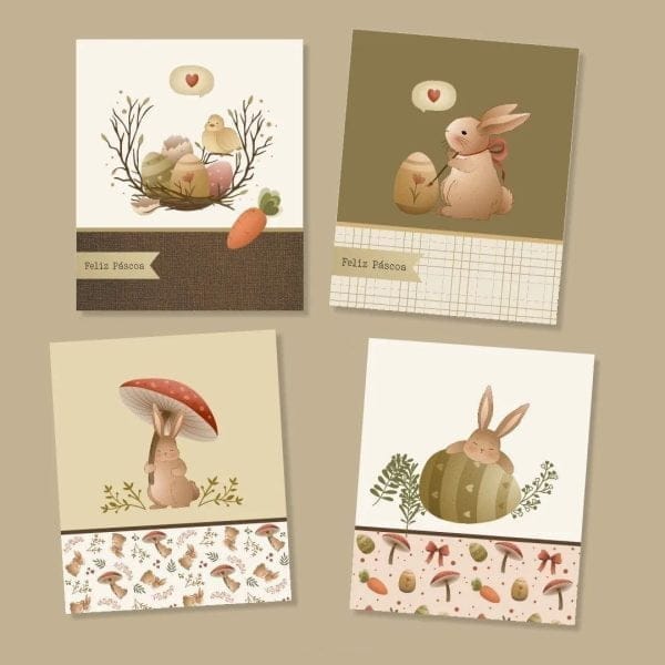 Artes Digitais Páscoa Cute Fofa Para Imprimir Personalizados