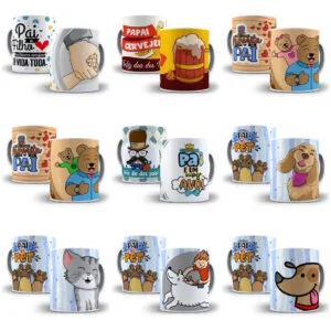 Artes Editáveis Corel Dia dos Pais Canecas Camisas Almofadas
