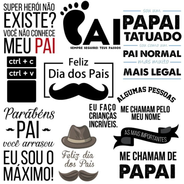 Artes Prontas Frases Vetores Png Lettering Dia Dos Pais