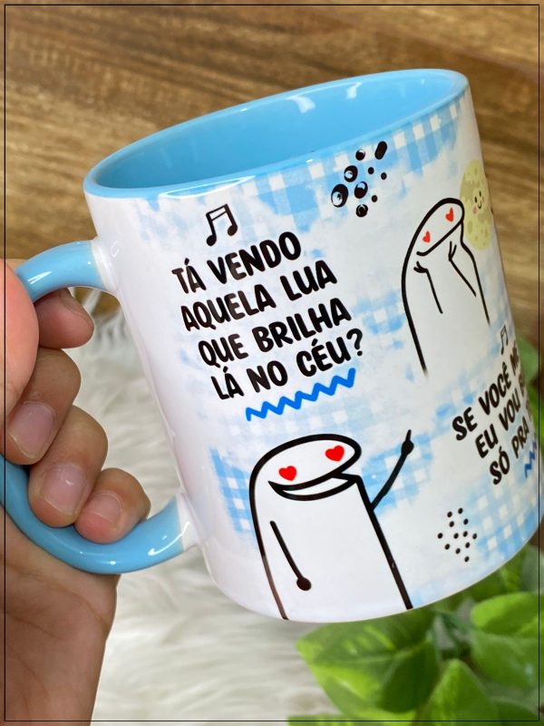 Artes Sublimação Caneca Flork Namorados Ta Vendo Aquela Lua