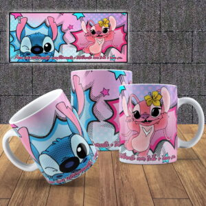 artes sublimacao namorados stitch e angel png