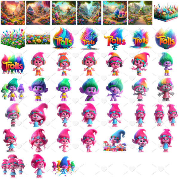 Artes Trolls Kit Digital Personalizado para Download