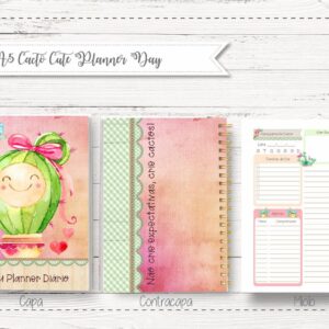 bloco a5 cacto cute planner day agendas