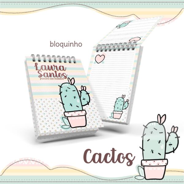 Bloquinho Anotações Cactos - Arquivo Digital