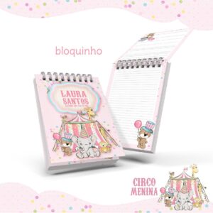 bloquinho anotacoes circo menina arquivo digital anotacoes