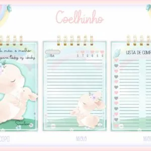 Bloquinho Anotações Coelinha Mãe - Arquivo Digital