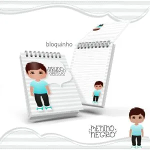 Bloquinho Anotações Menino Negro - Arquivo Digital 4 Bloquinho Anotações Menino Negro - Arquivo Digital