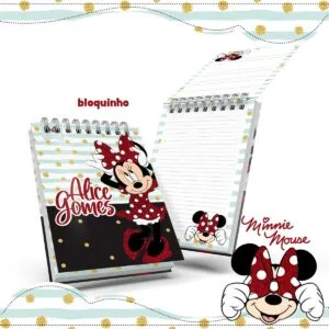 Bloquinho Anotações Minnie Vermelha - Arquivo Digital