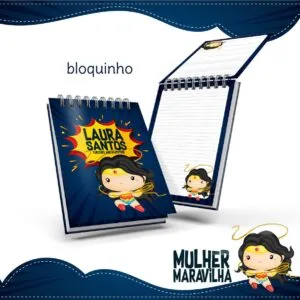 Bloquinho Anotações Mulher Maravilha Cute - Arquivo Digital 2 Bloquinho Anotações Mulher Maravilha Cute - Arquivo Digital