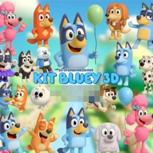 Blue 3D Digital Kit: Ideal para Papelaria Personalizada