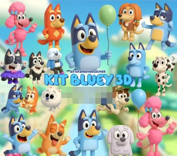 Blue 3D Digital Kit: Ideal para Papelaria Personalizada