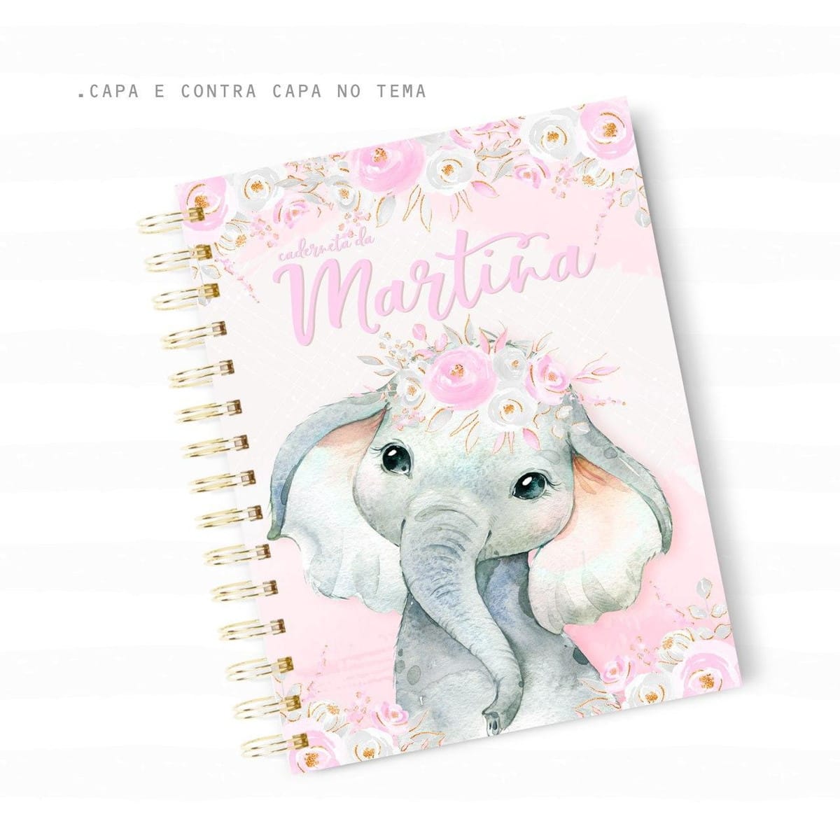 Caderneta de Saúde Digital Elefante Rosa para Personalizar 1 Caderneta De Saude Elefante Rosa Arquivo Digital