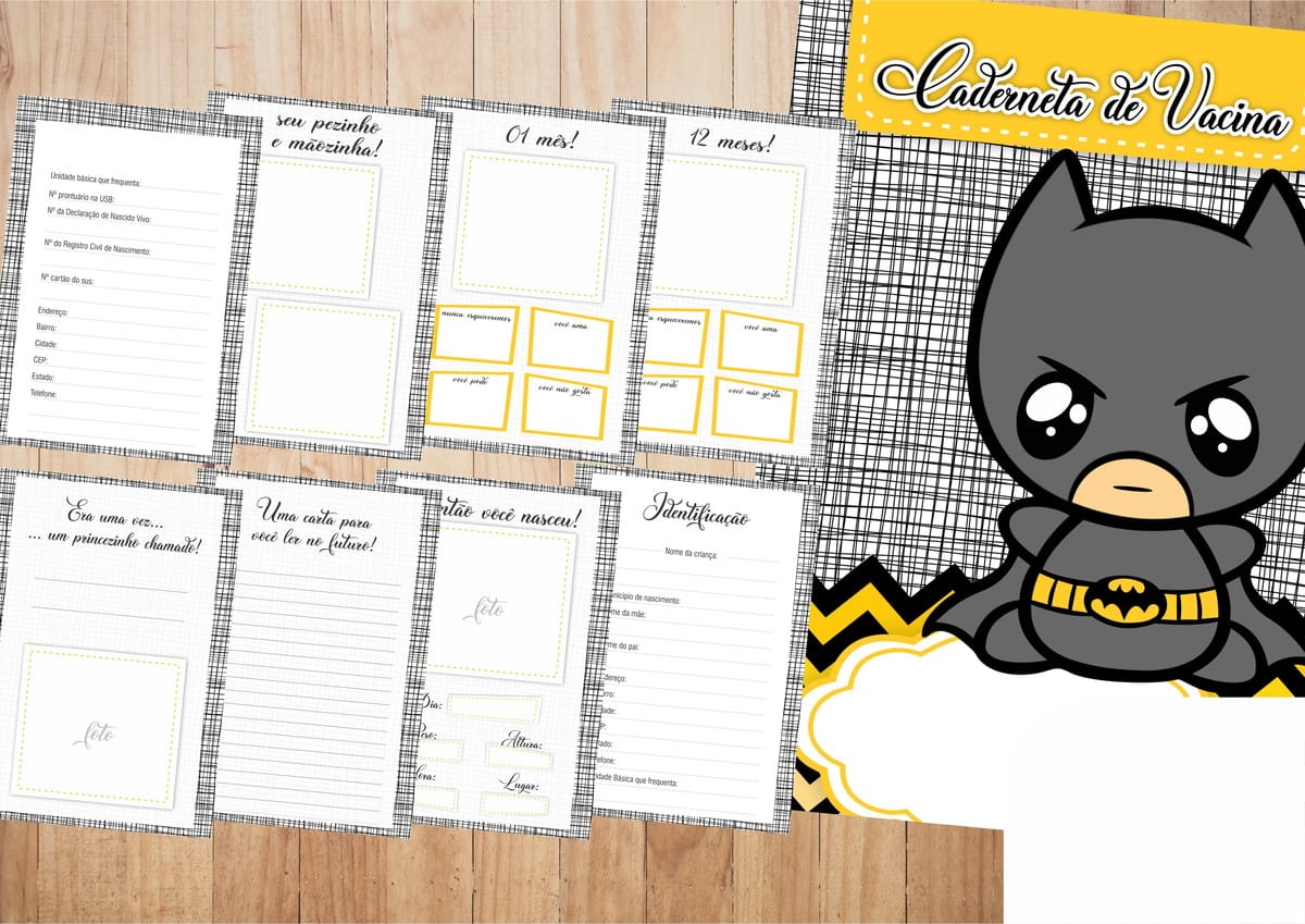 Caderneta de Vacinação Batman Baby Digital para Imprimir 2 Caderneta de Vacinação Batman Baby Digital para Imprimir - Imagem 2