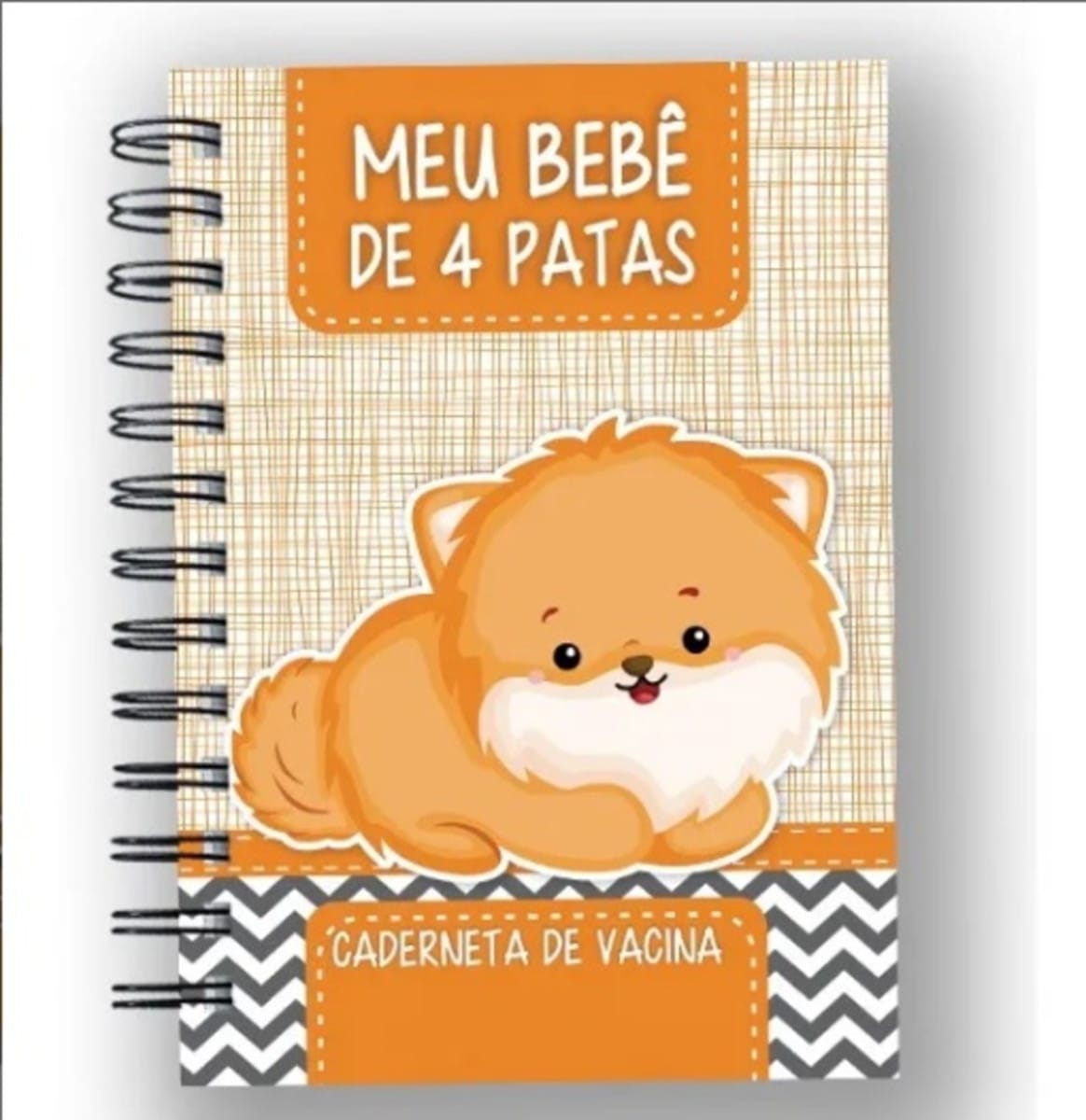 Caderneta de Vacina Personalizada para Cachorro Macho 1 Arte digital: capa de caderneta de vacinação pet com ilustração de filhote fofo.