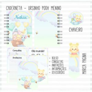 Caderneta de Vacina Pooh Menino Mod 01 - Arquivo Digital