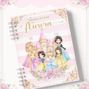 caderneta de vacina princesas menina arquivo digital princesas