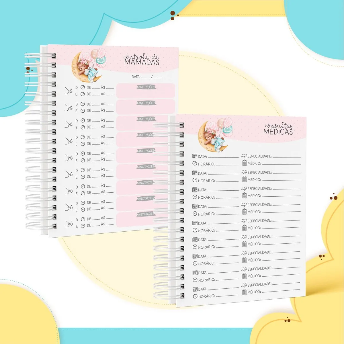 Caderneta De Vacina Saude Ursinha Aquarela Arquivo Digital 2