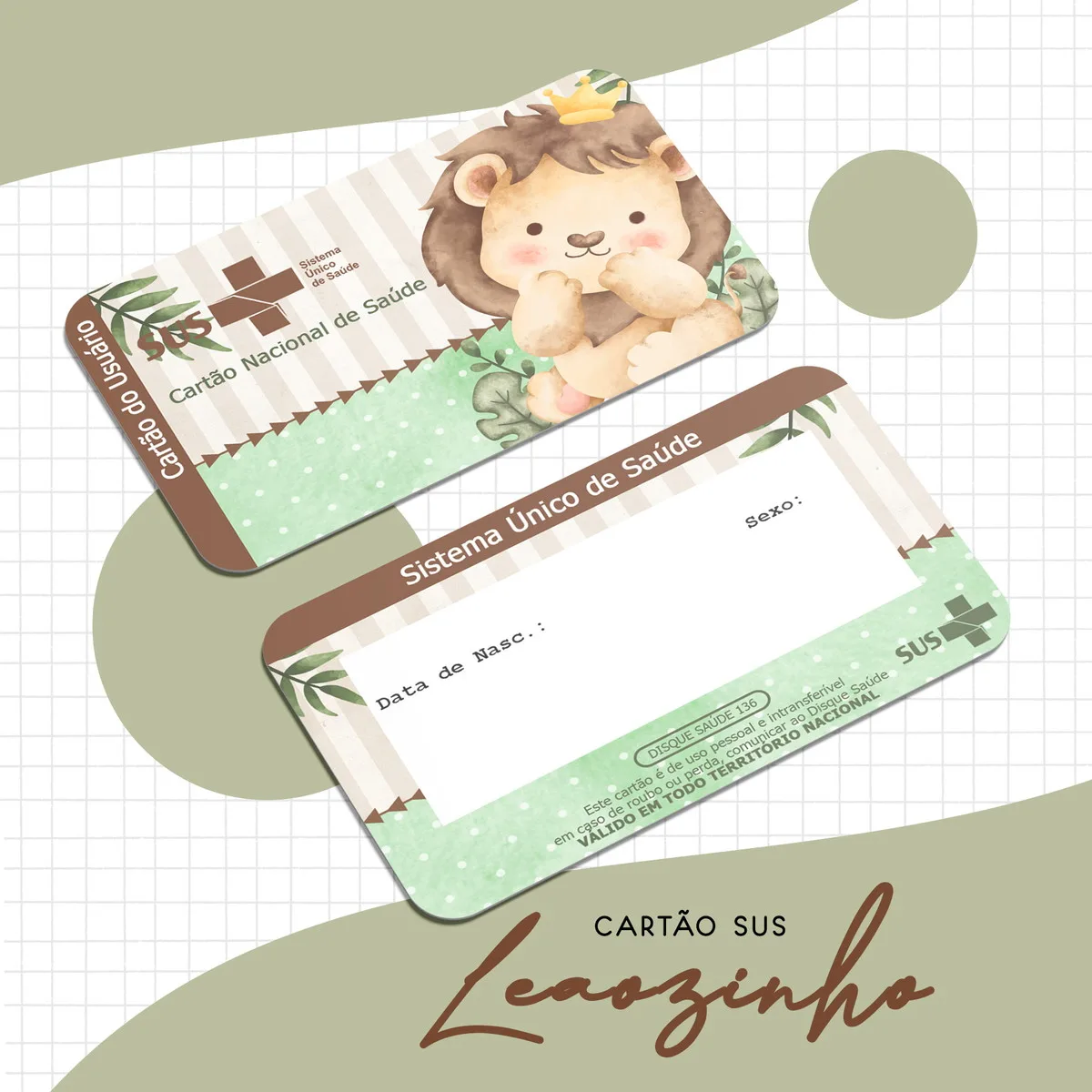 Caderneta de Vacinação Leãozinho Digital para Personalizar - Imagem 2