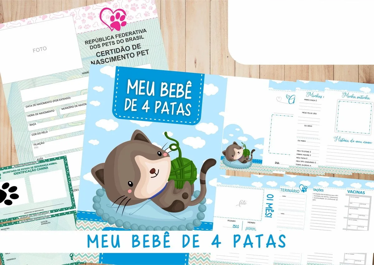 Caderneta Vacina e Registros Momentos - Cat Macho 1 2 Caderneta Vacina e Registros Momentos - Cat Macho 1