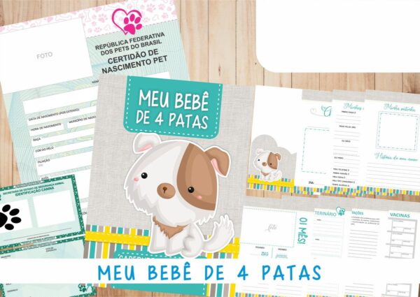 Caderneta Vacina e Registros Momentos - Dog Macho 5