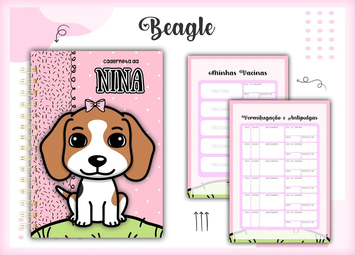 Caderneta Vacina Pet Beagle - Arquivo Digital