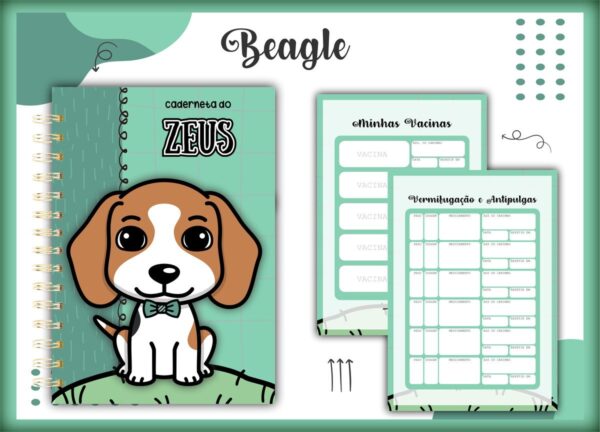 Caderneta Vacina Pet Beagle Macho - Arquivo Digital