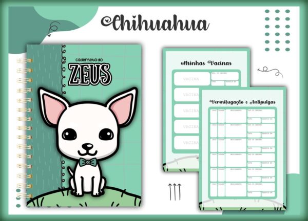 Caderneta Vacina Pet Chihuahua Macho -Arquivo Digital