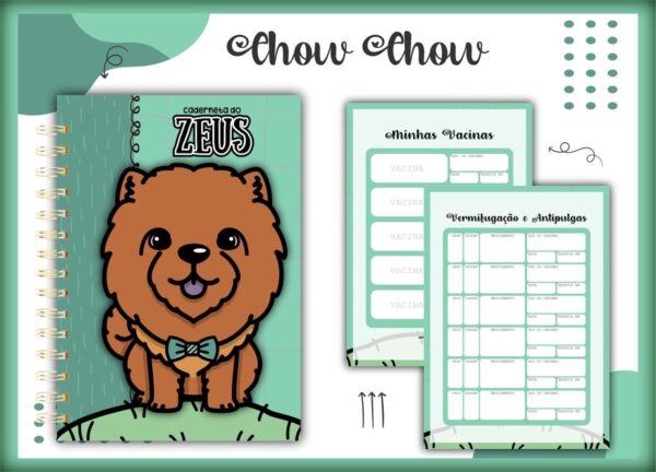 Caderneta Vacina Pet Chow Chow Macho -Arquivo Digital