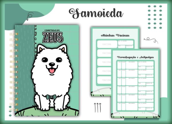 Caderneta Vacina Pet Samoieda Macho - Arquivo Digital