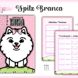 caderneta vacina pet spitz branco arquivo digital