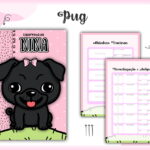 Caderneta Vacina Pug Preta Arquivo Digital