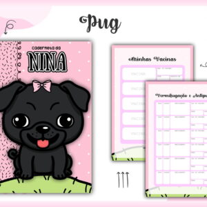 caderneta vacina pug preta arquivo digital