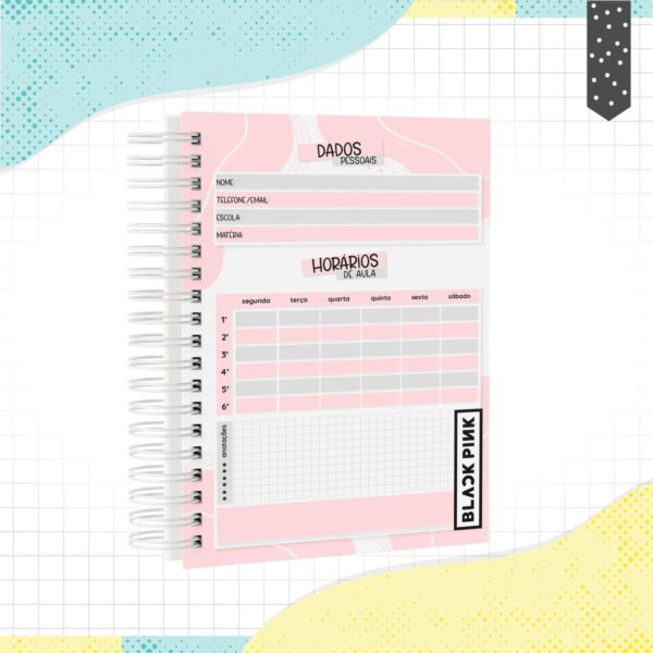 Caderno A5 Black Pink - Arquivo Digital