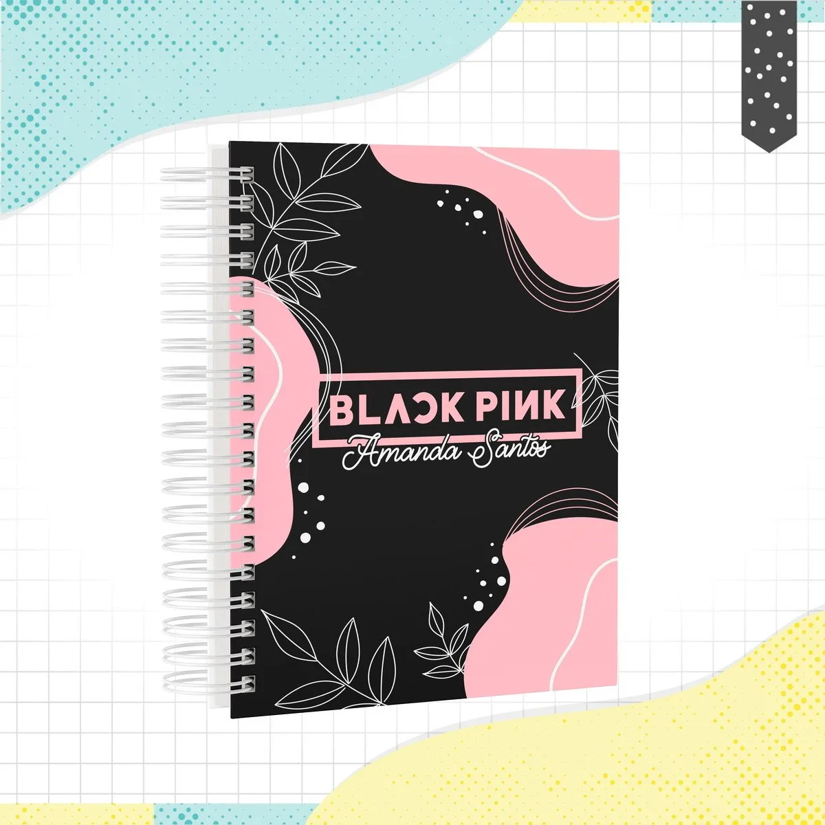 Caderno A5 Black Pink - Arquivo Digital