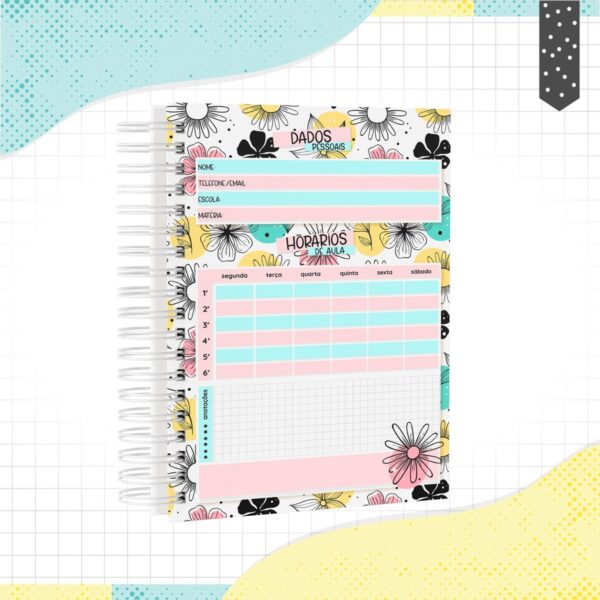 Caderno A5 Floral - Arquivo Digital