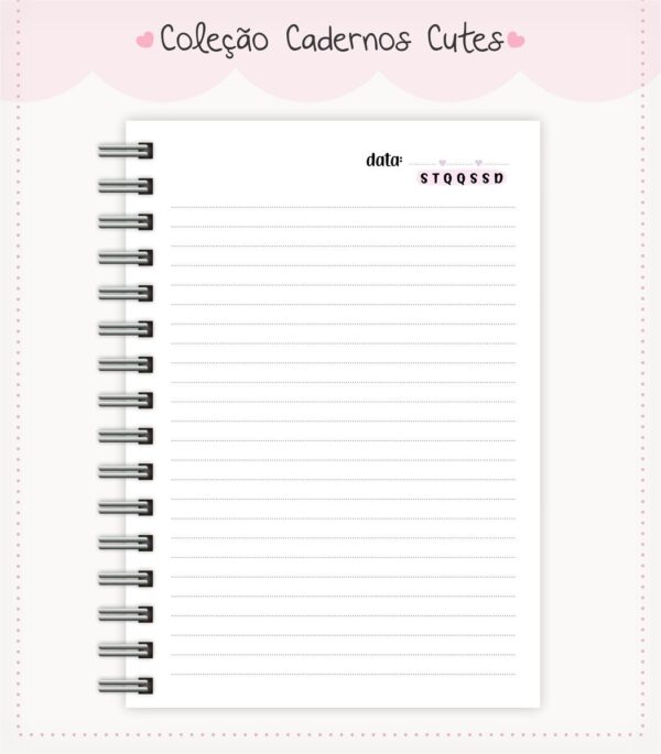 Caderno Cute Menina 11 - Arquivo Digital