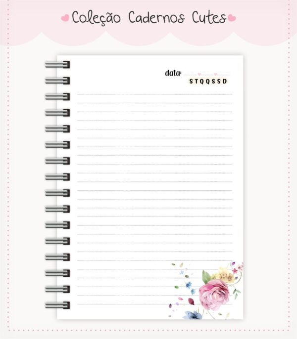Caderno Cute Menina 12 - Arquivo Digital
