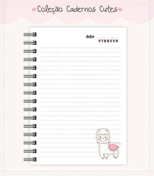 Caderno Cute Menina 8 - Arquivo Digital