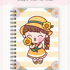 Caderno Cute Menina 9 - Arquivo Digital