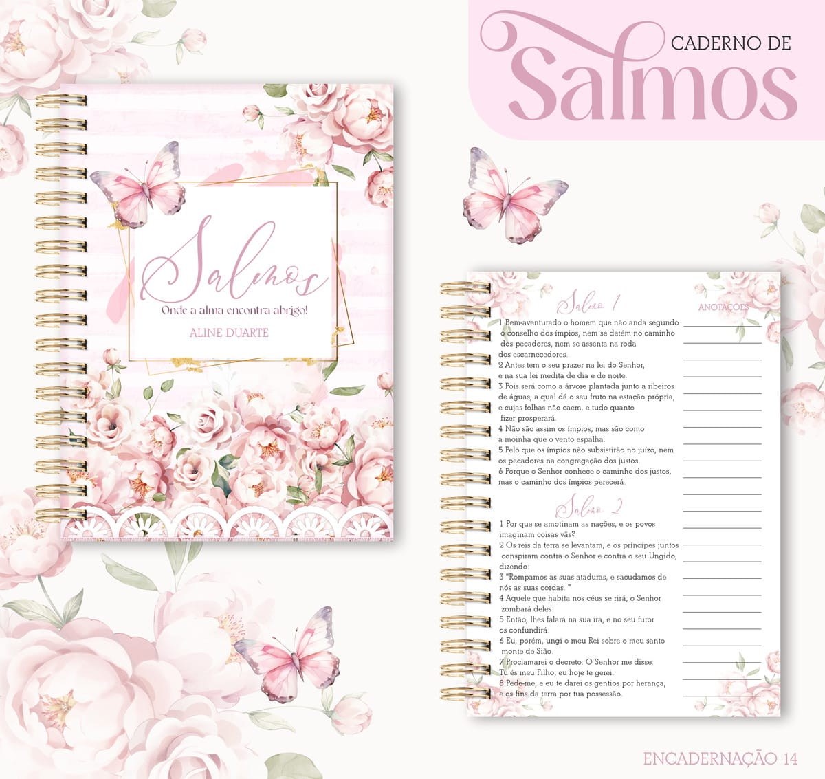 Kit Digital Caderno de Salmos para Cartonagem e Sublimação 1 Kit Digital Caderno de Salmos para Cartonagem e Sublimação