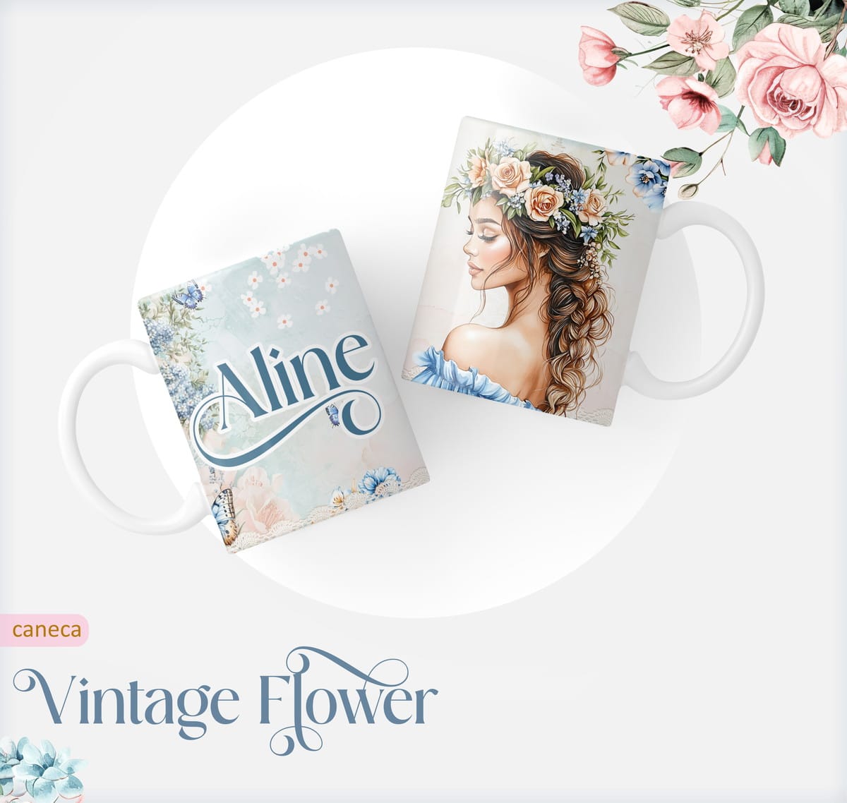 Caderno Digital Pautado Vintage para Encadernação 3 Caderno Pautado Vintage Flower 05 Arquivos Encadernacao 3 1