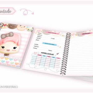 Caderno Escolar Cute Menina Arquivo Digital