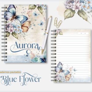 caderno feminino blue arquivo digital