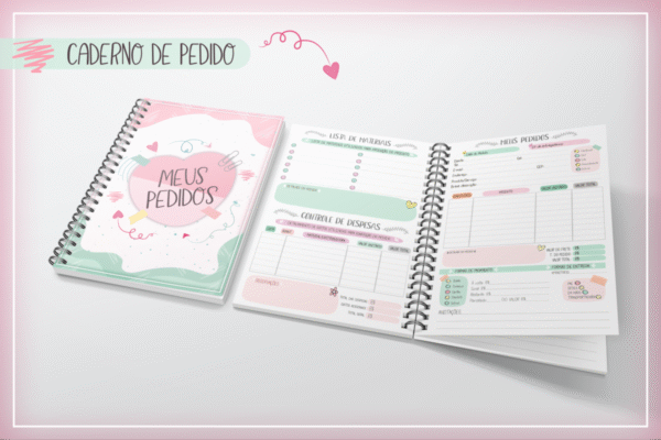 Caderno Meus Pedidos Cute - Arquivo Digital