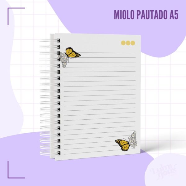 Caderno Pautado Borboleta Margarida - Arquivo Digital