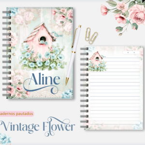caderno pautado flower vintage arquivos encadernacao