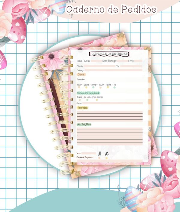 Caderno Pedidos Páscoa Mod5 - Arquivo Digital